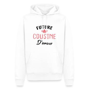 future cousine d'amour - Sweat à capuche Premium bio Homme - blanc - Devant - Nico (187cm)