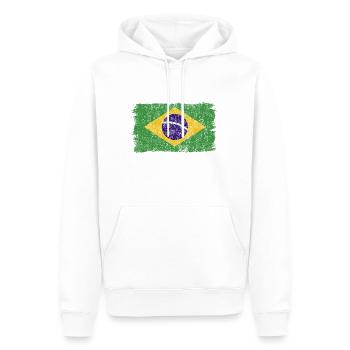 Drapeau brésilien Brésil Drapeau du Brésil - Sweat à capuche Premium bio Homme - blanc - Devant - Nico (187cm)