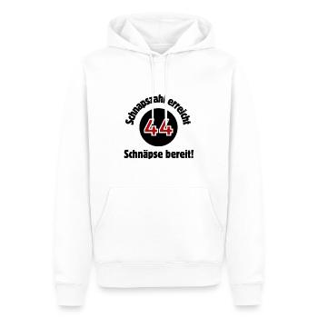Le numéro de schnaps du 44e anniversaire arrive prêt pour le schnaps - Sweat à capuche Premium bio Homme - blanc - Devant - Nico (187cm)