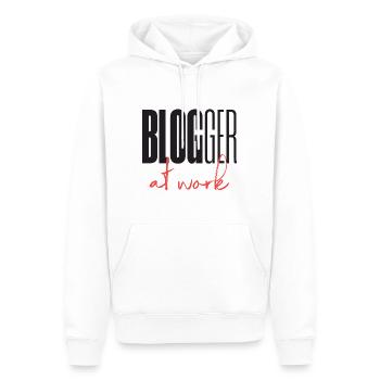 Blogueur Blog au travail - Sweat à capuche Premium bio Homme - blanc - Devant - Nico (187cm)