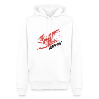 Borkum Sturzflug Tiefflieger Möwe Urlaub T-Shirt - Männer Premium Bio Hoodie - Weiß - Vorne - Nico (187cm)