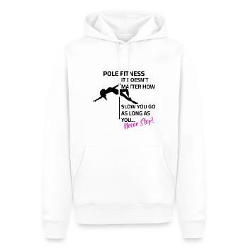 Pole Dance - It doesn't matter how slow you go - Männer Premium Bio Hoodie - Weiß - Vorne - Nico (187cm)