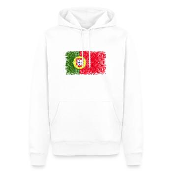 Drapeau portugais Portugal Drapeau portugais - Sweat à capuche Premium bio Homme - blanc - Devant - Nico (187cm)