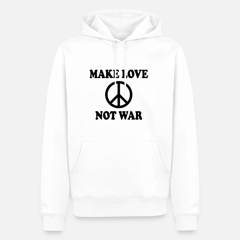 Make love not war - Sweat à capuche Premium bio Homme - blanc