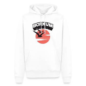 Borkum Seagull Sun Island Chemise - Sweat à capuche Premium bio Homme - blanc - Devant - Nico (187cm)