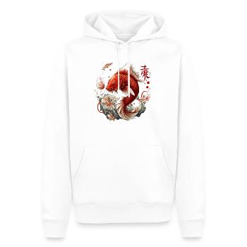 Japanischer Nishikigoi Koi Brokatkarpfen Japan - Männer Premium Bio Hoodie - Weiß - Vorne - Nico (187cm)