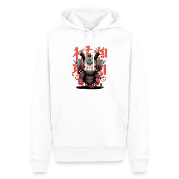 Japans Roboter Samurai Krieger Teufel - Männer Premium Bio Hoodie - Weiß - Vorne - Nico (187cm)