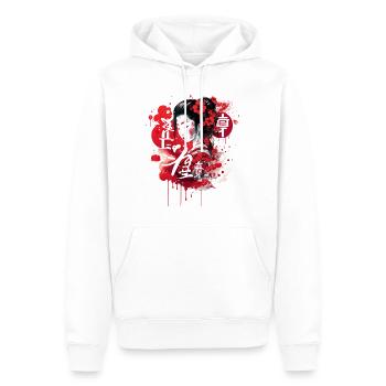 Farbenfrohe Traditionelle Japanische Geisha - Männer Premium Bio Hoodie - Weiß - Vorne - Nico (187cm)