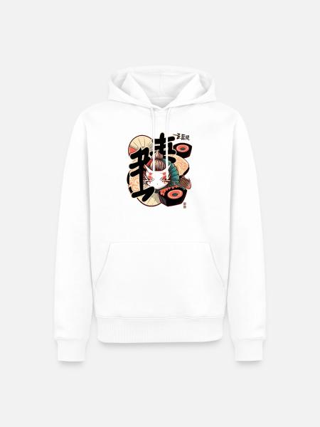 Sushi Mystische Japanische Kitsune Sushi - Männer Premium Bio Hoodie - Weiß
