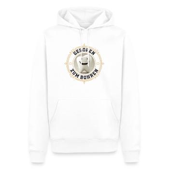 Geboren zum Bohren - Zahnarzt Zahn Backenzahn - Männer Premium Bio Hoodie - Weiß - Vorne - Nico (187cm)