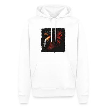 Drache Dragon Feuer Rauch - Männer Premium Bio Hoodie - Weiß - Vorne - Nico (187cm)