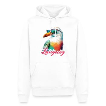 Langeoog Urlaub coole bunte Möwe mit Sonnenbrille - Männer Premium Bio Hoodie - Weiß - Vorne - Nico (187cm)
