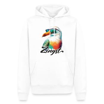 Zingst Urlaub coole bunte Möwe mit Sonnenbrille - Männer Premium Bio Hoodie - Weiß - Vorne - Nico (187cm)