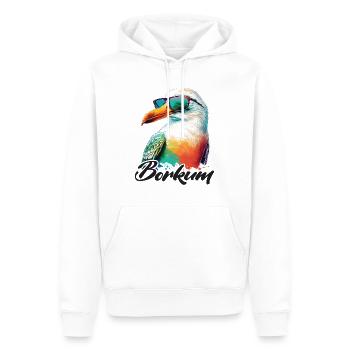 Borkum Urlaub coole bunte Möwe mit Sonnenbrille - Männer Premium Bio Hoodie - Weiß - Vorne - Nico (187cm)