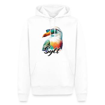 Sylt vacances mouette colorée fraîche avec des lunettes de soleil - Sweat à capuche Premium bio Homme - blanc - Devant - Nico (187cm)