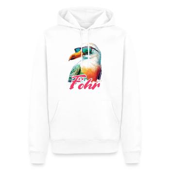 Föhr Urlaub coole bunte Möwe mit Sonnenbrille - Männer Premium Bio Hoodie - Weiß - Vorne - Nico (187cm)
