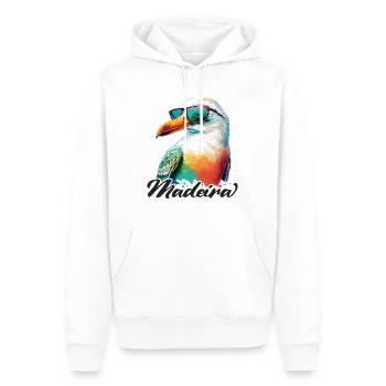 Madère Holiday Mouette colorée fraîche avec des lunettes de soleil - Sweat à capuche Premium bio Homme - blanc - Devant - Nico (187cm)