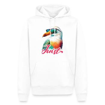 Juist vacances mouette colorée fraîche avec des lunettes de soleil - Sweat à capuche Premium bio Homme - blanc - Devant - Nico (187cm)