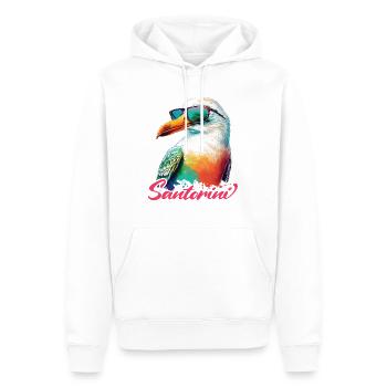Santorin Grèce vacances Mouette Lunettes de soleil - Sweat à capuche Premium bio Homme - blanc - Devant - Nico (187cm)