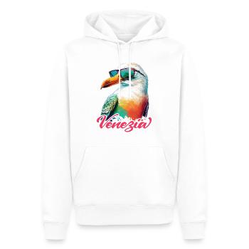 Venise Italie vacances mouette fraîche avec lunettes de soleil - Sweat à capuche Premium bio Homme - blanc - Devant - Nico (187cm)
