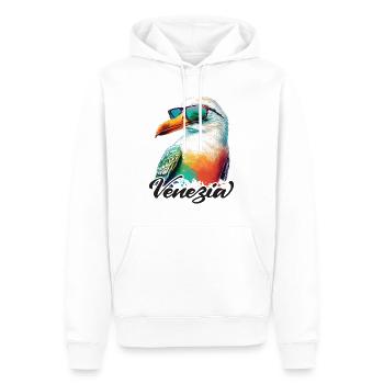 Venise Italie vacances mouette fraîche avec lunettes de soleil - Sweat à capuche Premium bio Homme - blanc - Devant - Nico (187cm)