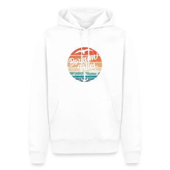 Borkum Vibes Only Vintage Look Seagull Anchor North Sea - Sweat à capuche Premium bio Homme - blanc - Devant - Nico (187cm)