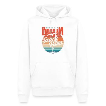 Borkum Northsea Beach Vibes Möwe Anker - Männer Premium Bio Hoodie - Weiß - Vorne - Nico (187cm)