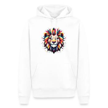 Coloré Lion Tête Lion Polygone Géométrique - Sweat à capuche Premium bio Homme - blanc - Devant - Nico (187cm)