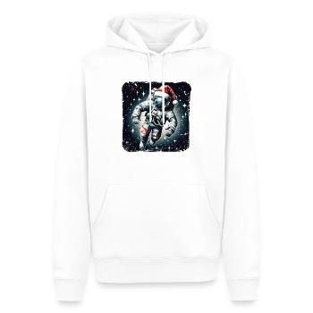 Astronaute Père Noël Polygone Noël - Sweat à capuche Premium bio Homme - blanc - Devant - Nico (187cm)