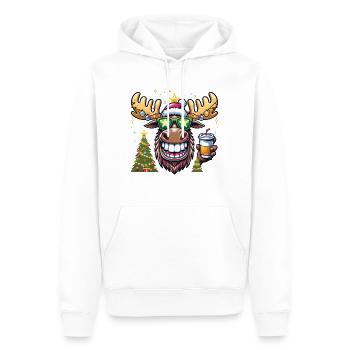 Elch Rentier Weihnachten Coffee To Go - Männer Premium Bio Hoodie - Weiß - Vorne - Nico (187cm)