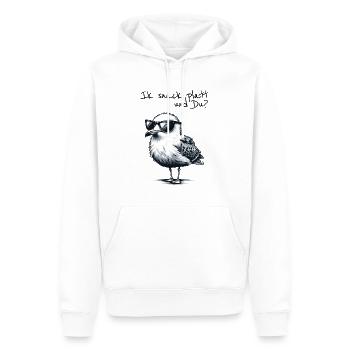 Ik snack platt und Du Coole Nord Möwe Spruch - Men’s Premium Organic Hoodie - white - Front - Nico (187cm)