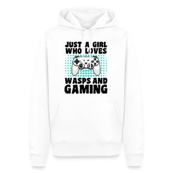 Gamer und Wespen: Videospiele und pikante Abenteuer - Männer Premium Bio Hoodie - Weiß - Vorne - Nico (187cm)