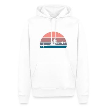 Randonnée au coucher du soleil - Sweat à capuche Premium bio Homme - blanc - Devant - Nico (187cm)