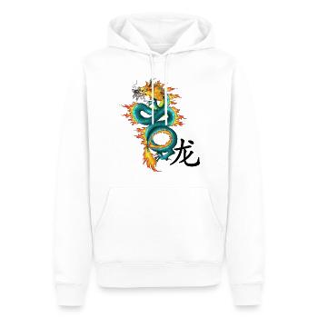 Dragon - Long - Men’s Premium Organic Hoodie - white - Front - Nico (187cm)