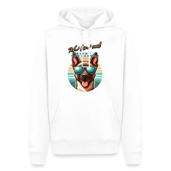 Der Hund Malinois, Ich bin Cool - Männer Premium Bio Hoodie - Weiß - Vorne - Nico (187cm)