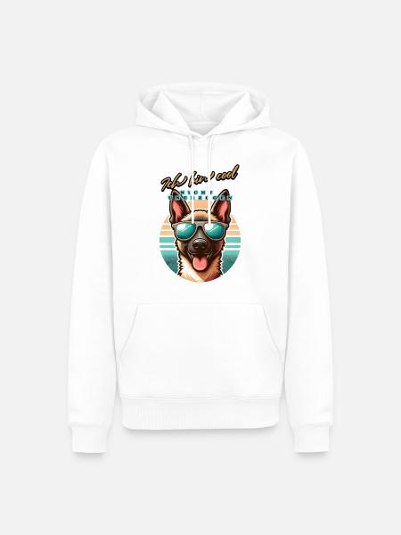 Der Hund Malinois, Ich bin Cool - Männer Premium Bio Hoodie - Weiß