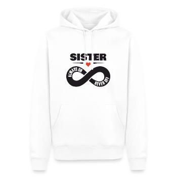 Soeur Toujours Sur Jamais Off Soeur Amour Coeur - Sweat à capuche Premium bio Homme - blanc - Devant - Nico (187cm)
