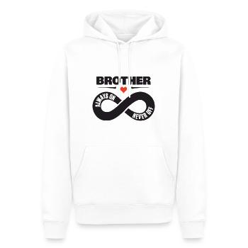 Frère Toujours Sur Jamais Off Frère Amour Chemise - Sweat à capuche Premium bio Homme - blanc - Devant - Nico (187cm)