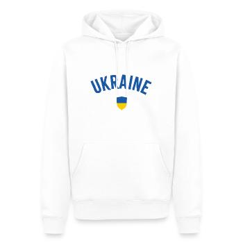 Ukraine - Männer Premium Bio Hoodie - Weiß - Vorne - Nico (187cm)