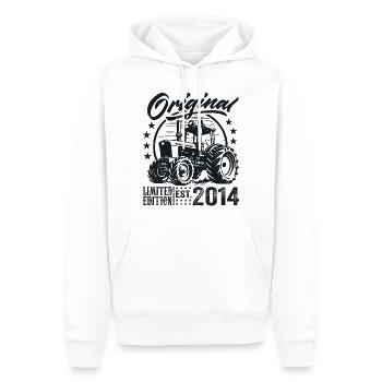 Original 2014 Anniversaire 2014 Fermier Tracteur - Sweat à capuche Premium bio Homme - blanc - Devant - Nico (187cm)