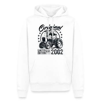 Original 2002 Anniversaire 2002 Fermier Tracteur - Sweat à capuche Premium bio Homme - blanc - Devant - Nico (187cm)