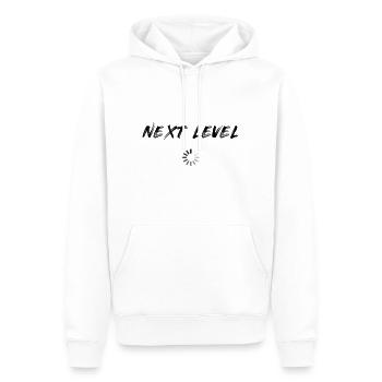 Next Level Motivation - Männer Premium Bio Hoodie - Weiß - Vorne - Nico (187cm)