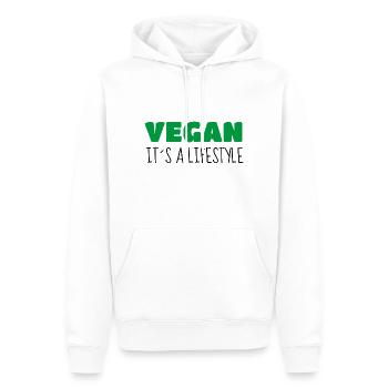 VEGAN - IT ́S A LIFESTYLE - VEGANER - Men’s Premium Organic Hoodie - white - Front - Nico (187cm)
