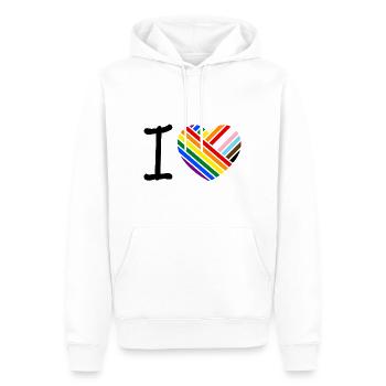 Ich liebe - klassisch - Männer Premium Bio Hoodie - Weiß - Vorne - Nico (187cm)
