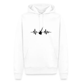E Gitarre Herzschlag - Männer Premium Bio Hoodie - Weiß - Vorne - Nico (187cm)