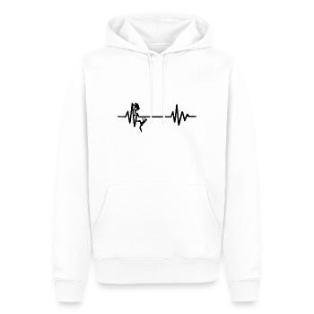 Klettern Kletterer Boulderer Bouldern Herzschlag - Männer Premium Bio Hoodie - Weiß - Vorne - Nico (187cm)