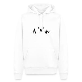 Haltérophilie - Heartbeat - Sweat à capuche Premium bio Homme - blanc - Devant - Nico (187cm)