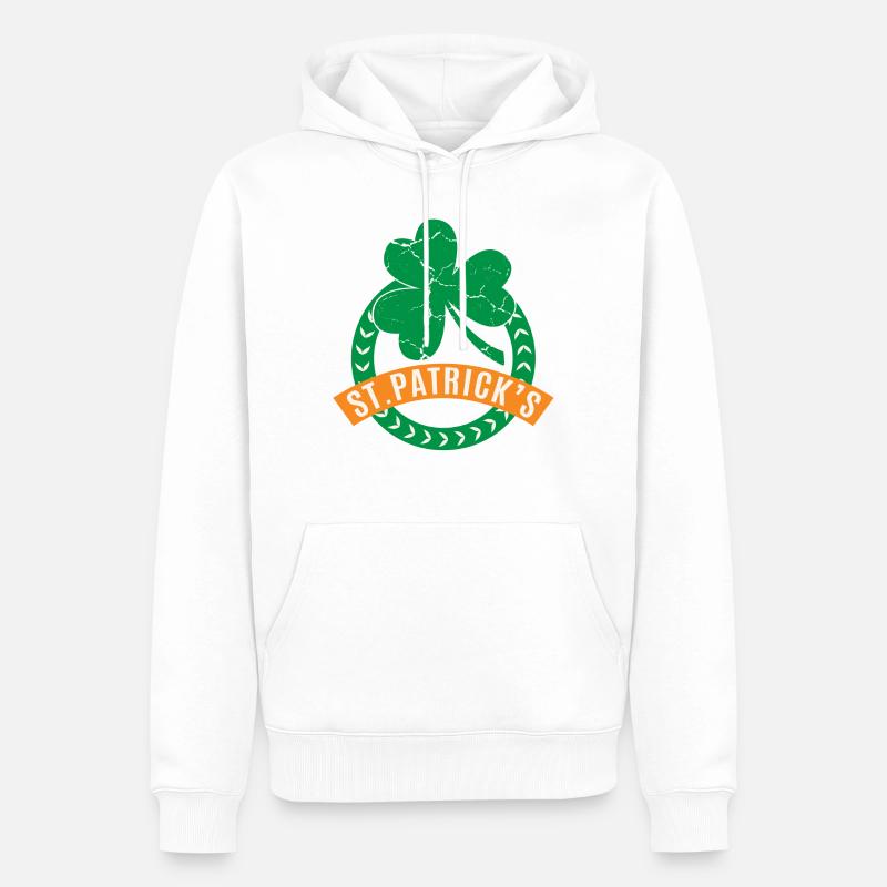 Fête de la Saint-Patrick - Sweat à capuche Premium bio Homme - blanc