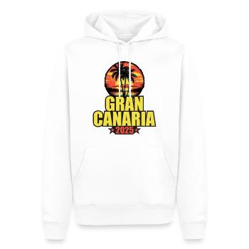 Gran Canaria 2025 Urlaub Palmen Bunt - Männer Premium Bio Hoodie - Weiß - Vorne - Nico (187cm)