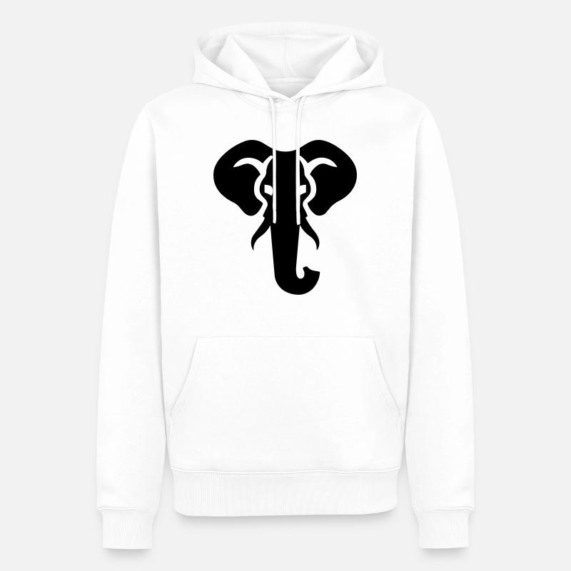 Elefant - Männer Premium Bio Hoodie - Weiß